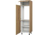 Kühlumbauschrank KOCHSTATION "KS-Trea SK-195-88", braun (eiche astig), B:60cm H:195cm T:56cm, Schränke, Kühlumbauschrank, Stauraum ober- und unterhalb vom Küchenschrank, Breite 60cm Höhe 195cm