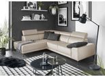 Ecksofa 3C CANDY "Greve modern und bequem, inkl. manueller Kopfteilverstellung, L-Form", weiß, B:249cm H:79cm T:209cm, 100% Leder, Sofas, Ecksofa, wahlweise mit motorischem Sitzvorzug
