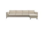 Ecksofa FLEXLUX "Fiore, super Sitzkomfort durch Kaltschaum im Sitz, L-Form", weiß (sanftes weiß), B:295cm H:85cm T:159cm, Sofas, Ecksofa, breite Armlehnen, Füße Alu+schwarz