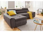 Ecksofa SIT & MORE "Riva L-Form", grau (anthrazit), B:272cm H:92cm T:169cm, Flachgewebe (100% Polyester);Luxus-Microfaser (100% Polyester);Struktur (100% Polyester), Sofas, Ecksofa, inklusive Kopteilverstellung, wahlweise mit Bettfunktion