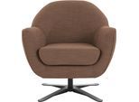 Drehsessel HOME AFFAIRE "Stavre, Loungesessel mit Drehfunktion", rot (picante), B:83cm H:85cm T:80cm, 100% Polyester, Sessel, Drehsessel, in moderner Optik, mit elegantem Drehfuß