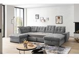 Wohnlandschaft EXXPO - SOFA FASHION "Durango, aufwendige Sitz- und Rückenverarbeitung, bequem, U-Form", grau (graphite), B:340cm H:92cm T:248cm, Sofas, Wohnlandschaft, inkl. Kopfteilverstellung, wahlweise mit Bettfunktion und Bettkasten
