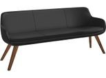Essbank MUSTERRING "Tavia", schwarz (schwarz, wild, nussbaum), B:180cm H:87cm T:66cm, Sitzbänke, Essbank, Stativgestell Wildnussbaum massiv geölt, Breite 180, 200 oder 220 cm