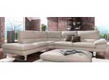 Ecksofa CALIA ITALIA "Dave, italienisches Designsofa mit erstklassigem Sitzkomfort, L-Form", grau (fango), B:297cm H:87cm T:97cm, NaturLeder Sorrento;Leder Bull, Sofas, Ecksofa, mit tollen Lederbezügen