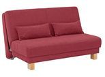 Schlafsofa HOME AFFAIRE "Gina", rot, B:140cm H:86cm T:95cm, Chenille (100% Polyester), Sofas, Schlafsofa, vom Sofa zum Bett mit einem Handgriff, in 4 Breiten, Nierenkissen