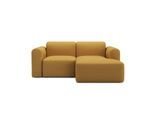 Ecksofa TENKSOM "Rund, kompakte Relax-Ecke, für kleine Räume, hoher Sitzkomfort", gelb (ocker), B:194cm H:71cm T:152cm, Sofas, Ecksofa, Bezüge wechselbar, Kaltschaum im Sitz, Nordic Swan Ecolabel