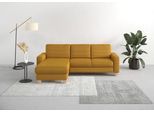 Ecksofa HOME AFFAIRE "Summer L-Form", gelb (mustard), B:249cm H:91cm T:164cm, 100% Polyester, Sofas, Ecksofa, mit Recamiere, mit oder ohne Bettfunktion und Bettkasten, Cord-Bezug
