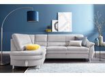 Ecksofa SIT & MORE "Cardoso L-Form", silber, B:250cm H:90cm T:175cm, Luxus-Microfaser (90% Polyester, 10% Polyamid);Flachgewebe (100% Polyester);Struktur (100% Polyester), Sofas, Ecksofa, mit Federkern, wahlweise mit Bettfunktion und Schubkasten