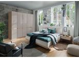Futonbett WIEMANN "Barcelona", braun (champagner, bianco, eiche, nachbildung), B:189cm L:215cm, Betten, Futonbett, schwebendes Fußteil mit seitlicher Verblendung