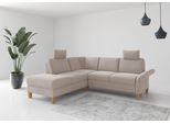 Ecksofa HOME AFFAIRE "Rochelle, L-Form", grau (elefant), B:240cm H:90cm T:216cm, 100% Polyester, Sofas, Ecksofa, wahlweise mit Armteilverstellung, Bettfunktion und Bettkasten