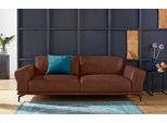 2,5-Sitzer W.SCHILLIG "montanaa", braun (tobacco z69), B:232cm H:78cm T:94cm, Sofas, 2 5-Sitzer, mit Metallfüßen in Schwarz pulverbeschichtet, Breite 232 cm