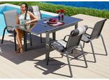 Garten-Essgruppe MERXX "Amalfi", grau (anthrazit), Obermaterial: 100% Polyester, Sitzmöbel-Sets, Garten-Essgruppe