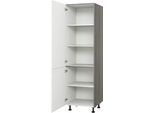 Vorratsschrank KOCHSTATION "KS-Trea SV60-195", weiß (weiß, eichefarben grau), B:60cm H:195cm T:56cm, Schränke, Vorratsschrank, Höhe 195 cm, Breite 60 cm