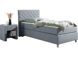 Boxspringbett HOME AFFAIRE "Bernard, in verschiedenen Breiten", blau (mittelblau), B:108cm L:208cm, Komplettbetten, Boxspringbett, inkl. Topper, Matratze in H2, H3 oder H4 erhältlich