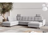Wohnlandschaft SIT & MORE "Zora", silber, B:319cm H:92cm T:212cm, 90% Polyester 10% Polyamid, Sofas, Wohnlandschaft, wahlweise mit Bettfunktion und Bettkasten