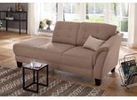 Recamiere HOME AFFAIRE "Trondheim", beige (dunkelbeige), B:197cm H:89cm T:90cm, Luxus-Microfaser (90% Polyester, 10% Polyamid);Struktur fein (100% Polyester);Flachgewebe (100% Polyester), Sofas, Recamiere, freistehend, mit Federkern, Knopfheftung im Rücken, Füße Buche