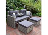 Loungesofa GARDEN PLEASURE "Valletta", beige (beige, grau), B:180cm H:86cm T:75cm, Sofas, Loungesofa