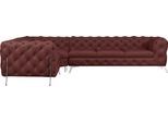 Chesterfield-Sofa HOME AFFAIRE "Amaury L-Form", rosa (rose), B:323cm H:75cm T:264cm, Struktur (100% Polyester);Samtoptik (100% Polyester), Sofas, Chesterfield-Sofa, großes Ecksofa, Chesterfield-Optik, Breite 323 cm, Fußfarbe wählbar