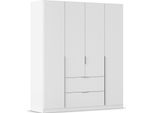 Drehtürenschrank OTTO HOME "Kleiderschrank Schrank Garderobe AGORDO mit Dekor- oder Hochglanzfront", weiß (alpinweiß), B:181cm H:210cm T:54cm, Holzwerkstoff, Schränke, Drehtürenschrank, mit Außenschubkästen, in 7 Breiten und 2 Höhen MADE IN GERMANY