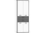 Aktenschrank FORTE "Keflav", weiß, B:84,5cm H:226,4cm T:41,5cm, Dekorfolie, FSC-zertifizierter Holzwerkstoff, Schränke, Aktenschrank, Breite 84,5 cm