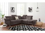 Ecksofa SIT & MORE "Darwin L-Form", braun (mocca), B:249cm T:221cm, Sofas, Ecksofa, inklusive Federkern, wahlweise mit Kopfteilverstellung, Bettfunktion