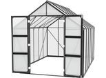 Gewächshaus VITAVIA "Domus 9900", schwarz, B:257cm H:253,9cm T:387cm, Gewächshäuser, Gewächshaus, mit Doppelschwingtüren und bodentiefer Türschwelle, 4 mm Hohlkammer