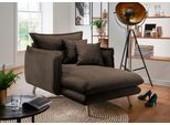 Loveseat HOME AFFAIRE "Lazio", braun (dunkelbraun), B:111cm H:101cm T:167cm, 100% Polyester, Sessel, Loveseat, moderner Sessel mit einer bequemen Polsterung, 2 Stk. Zierkissen