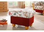 Hocker HOME AFFAIRE "Milano", rot (rot, geblümt), B:62cm H:45cm T:50cm, Chenille (70% Polyacryl, 30% Polyester);Chenille (70% Polyacryl, 30% Polyester) auf Korpus und Zierkissen, Sitz und Rücken im Blumenmuster »Paradise« (100% Polyester), Hocker, Hocker