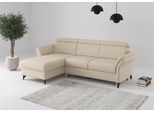 Ecksofa SIT & MORE "Glendale, L-Form", beige (sand), B:253cm H:84cm T:166cm, 100% Polyester, Sofas, Ecksofa, inkl. Kopfteilverstellung,wahlweise mit Vorziehsitz und Bettkasten