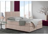 Boxspringbett HOME AFFAIRE "Casano", beige, B:152cm L:215cm, Strukturstoff-Bezug (100% Polyester), Komplettbetten, Boxspringbett, mit feiner Steppung, in 3 Matratzenarten, 2 Härtegraden und 5 Farben