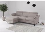 Ecksofa SIT & MORE "Glendale, L-Form", silber, B:253cm H:84cm T:166cm, 100% Polyester, Sofas, Ecksofa, inkl. Kopfteilverstellung,wahlweise mit Vorziehsitz und Bettkasten