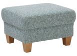 Hocker HOME AFFAIRE "Texel", grün (grüngrau), B:79cm H:46cm T:66cm, Struktur fein ( 100% Polyester);Luxus-Microfaser (100% Polyester);Struktur ( 100% Polyester), Hocker, Hocker, mit Federkern und Kontrastnaht, Füße Buche eichefarben