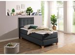 Boxspringbett HOME AFFAIRE, grau (anthrazit), B:110cm L:209cm, Komplettbetten, Boxspringbett, inklusive Komfortschaum-Topper