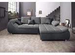 Ecksofa HOME AFFAIRE "Imola, bequem, aktuelle Steppung im Sitz, L-Form, Breite 270cm", schwarz (schwarz, weißgrau), B:270cm H:90cm T:170cm, Microfaser PRIMABELLE (100% Polyester) / Struktur (82% Polyester, 9% Viscose, 7% Baumwolle, 2% Nylon);Kunstleder SOFTLUX / Struktur (82% Polyester, 9% Viscose, 7% Baumwolle, 2% Nylon);Cord (93% Polyester, 7% Polyamid), Sofas, Ecksofa, wahlweise mit Bettfunktio