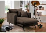 Loveseat HOME AFFAIRE "Lazio, 111 cm breit, modern und bequem", braun (dunkelbraun), B:111cm H:101cm T:167cm, 100% Polyester, Sessel, Loveseat, Velours, inkl. Rücken- und Zierkissen