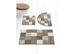 Badematte GRUND Gr. 4, braun (grau, ecru, gemustert), rechteckig (70cm x 120cm ), 1 Stk., Badematten, Badematte