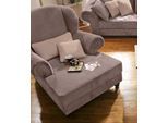 XXL-Sessel HOME AFFAIRE "King Henry, Sessel, Ohrensessel, Relaxsessel, Big Sessel, Breite 121cm", braun (kakao), B:121cm H:111cm T:107cm, Luxus-Microfaser (100% Polyester);Samtcord »Ribbon« (88% Polyester 12% Polyacryl), Sessel, XXL-Sessel, mit Federkern, in legerer Polsterung und losen Kissen