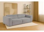 3-Sitzer HOME AFFAIRE "Noord mit Kedernaht, Breite 232 cm", grau (ligh grau), B:232cm H:71cm T:96cm, 94% Polyester; 6% Nylon, Sofas, 3-Sitzer, Cord, Struktur, Webstoff, mit Wellenunterfederung, Massivholzrahmen