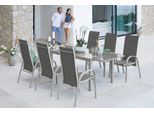 Garten-Essgruppe MERXX "Amalfi Deluxe", grau, Obermaterial: 100% Polyester, Sitzmöbel-Sets, Garten-Essgruppe