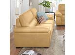 3-Sitzer CALIA ITALIA "Gaia, Sofa im edlen Design und mit erstklassigem Sitzkomfort", gelb (mostaza), B:210cm H:92cm T:97cm, Luxus-Microfaser Ginevra (100% Polyester), Sofas, 3-Sitzer, aus pflegeleichtem Luxus-Microfaser Ginevra Hydro Care