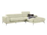 Ecksofa W.SCHILLIG "piedroo, Designsofa mit tollem Sitzkomfort, bequem und elegant, L-Form", beige (sahara s37), B:303cm H:70cm T:193cm, Stoff S37 (100% Polyester): Luxus-Microfaser in Lederoptik, Sofas, Ecksofa, Kopfteilverstellung, wahlweise mit Sitztiefenverstellung, Breite 303cm
