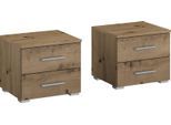 Nachtkommode RAUCH "Base", braun (eiche artisan), B:40cm H:36cm T:40cm, Holzwerkstoff, Sideboards, Nachtkommode, 2er-Set, optional in moderner Hochglanz-Front