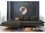 Ecksofa W.SCHILLIG "enjoy&MORE, Designsofa, elegant und bequem, L-Form", grün (hunter r66), B:310cm H:87cm T:185cm, Chenille-Flachgewebe R66 (85% Polyester, 15% Nylon);Longlife Xtra-Leder Z59: Glattleder mit modischer Prägung. Hautstärke 0, 9 - 1, 1 mm;Stoff S37 (100% Polyester), Sofas, Ecksofa, mit Sitztiefenverstellung, Füße silber matt, Breite 310 cm