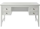 Schreibtisch JAHNKE "CLASSIC D 130", weiß (weiß, weiß, weiß), B:130cm H:76cm T:59,6cm, Tische, Schreibtisch, Schreibtisch, 4 Schubladen, Breite 130 cm