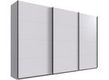 Kleiderschrank WIMEX "Mugano, Made in Germany, Lieferung bis in Deine Etage und Stellort", schwarz (weiß, griffe schwarz), B:313cm H:208cm T:65cm, Holzwerkstoff, Schränke, Kleiderschrank, 3 Schwebetüren, große Größen, mit oder ohne Spiegel, Metallgriffe