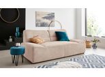 2-Sitzer DOMO COLLECTION "Cesena modernes Sofa mit flachen Armlehnen, komfortabel", beige, B:200cm H:81cm T:109cm, Sofas, 2-Sitzer, fester Sitzkomfort, frei im Raum stellbar