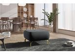 Polsterhocker SIT & MORE "Orient 1", schwarz, B:69cm H:43cm T:69cm, 100% Polyester, Hocker, Polsterhocker, goldfarbene Metallfüße