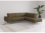 Ecksofa HOME AFFAIRE "Caluna", grün (olive), B:274cm H:81cm T:235cm, Sofas, Ecksofa, Inkl.Sitztiefenverstellung, wahlweise mit Kopf- und Armteilverstellung