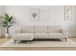 Ecksofa OTTO HOME "Lillith, 289 cm, L-Form, gemütlicher Sitzkomfort", beige (sand), B:289cm H:85cm T:159cm, 100% Polyester, Sofas, Ecksofa, Eckcouch mit runder Recamiere links/rechts, Strukturstoff