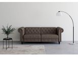 3-Sitzer DOREL HOME "Felix, Schlafsofa 236 cm, (Liegefläche 108x190cm), Rückenlehne", braun (dunkelbraun), B:236cm H:83cm T:87cm, Sofas, 3-Sitzer, 3-fach verstellbar, Velours, Kunstleder, Luxus-Microfaser Vintage